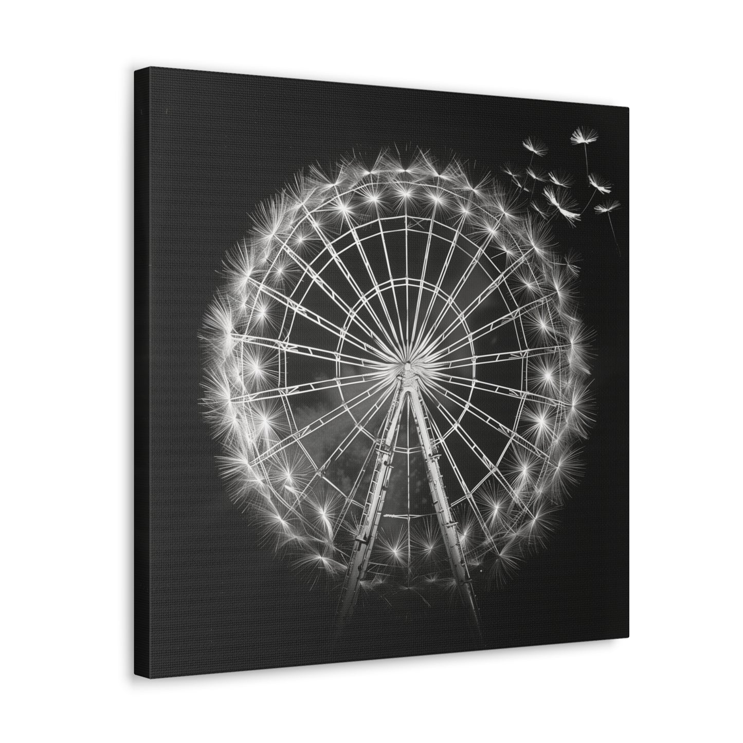 Dandelion, Canvas Art, Surrealism, Ferris Wheel, Canvas Wraps, Stretched, Cool Art, Abstract, Dandelion decoration, Ferris wheel decoration