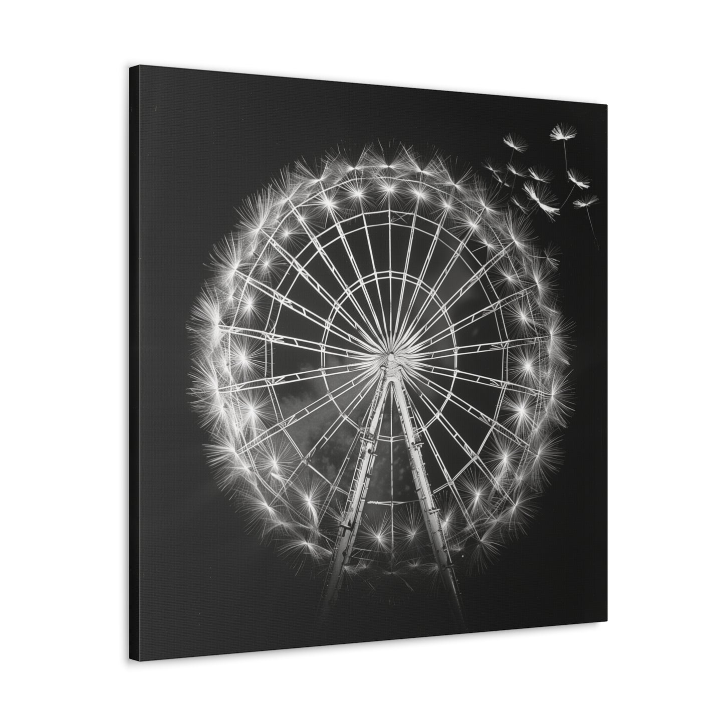 Dandelion, Canvas Art, Surrealism, Ferris Wheel, Canvas Wraps, Stretched, Cool Art, Abstract, Dandelion decoration, Ferris wheel decoration