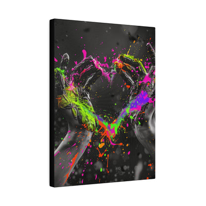 Heart in Hands Paint Splatter, Matte Canvas, Stretched, 0.75"