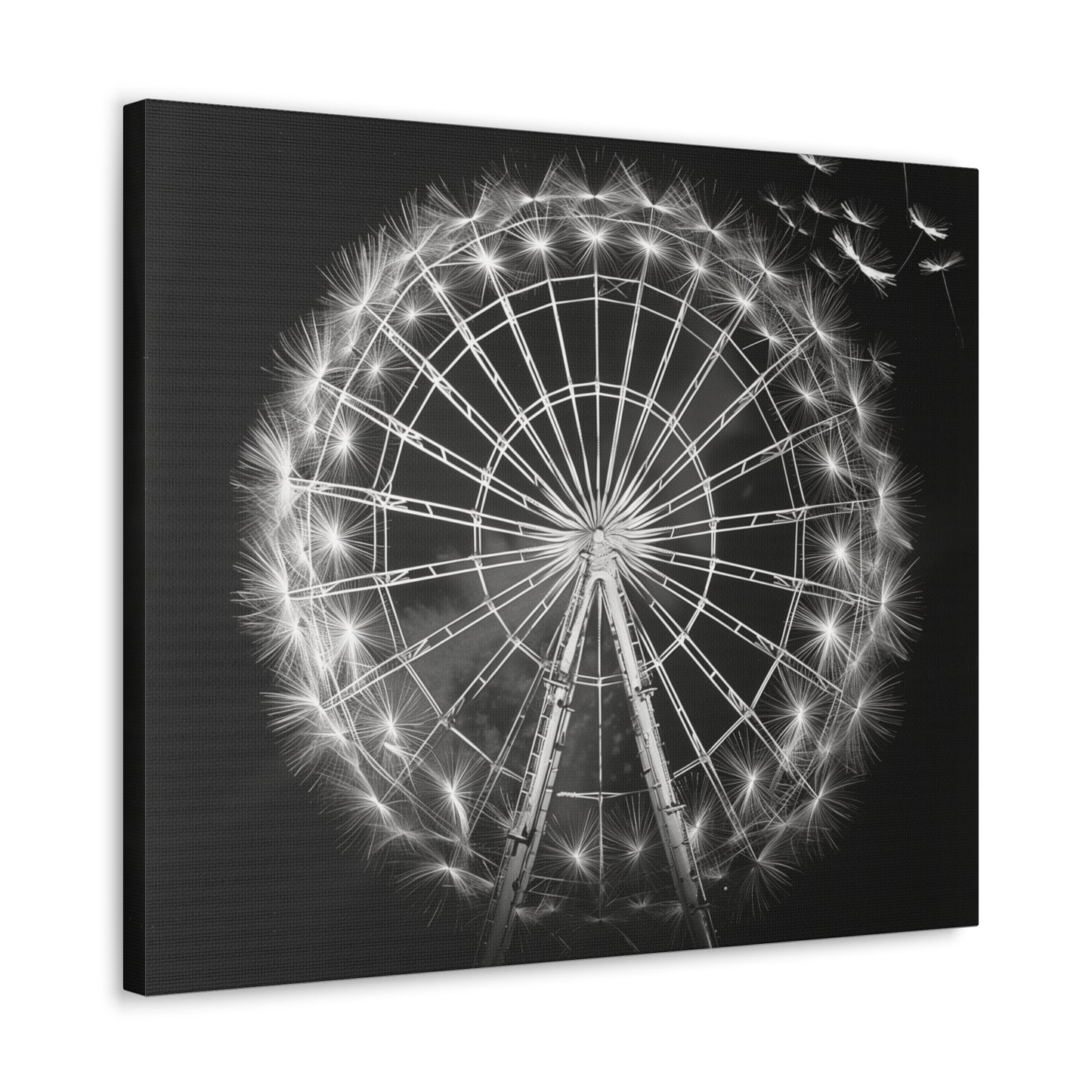 Dandelion, Canvas Art, Surrealism, Ferris Wheel, Canvas Wraps, Stretched, Cool Art, Abstract, Dandelion decoration, Ferris wheel decoration