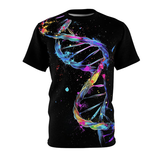 Colorful DNA Tee  - Unisex Ultra Cotton Tee - AI Art Astronaut Design T-shirt, Space Tshirt, Edgy tee, Dark Tshirt, cool