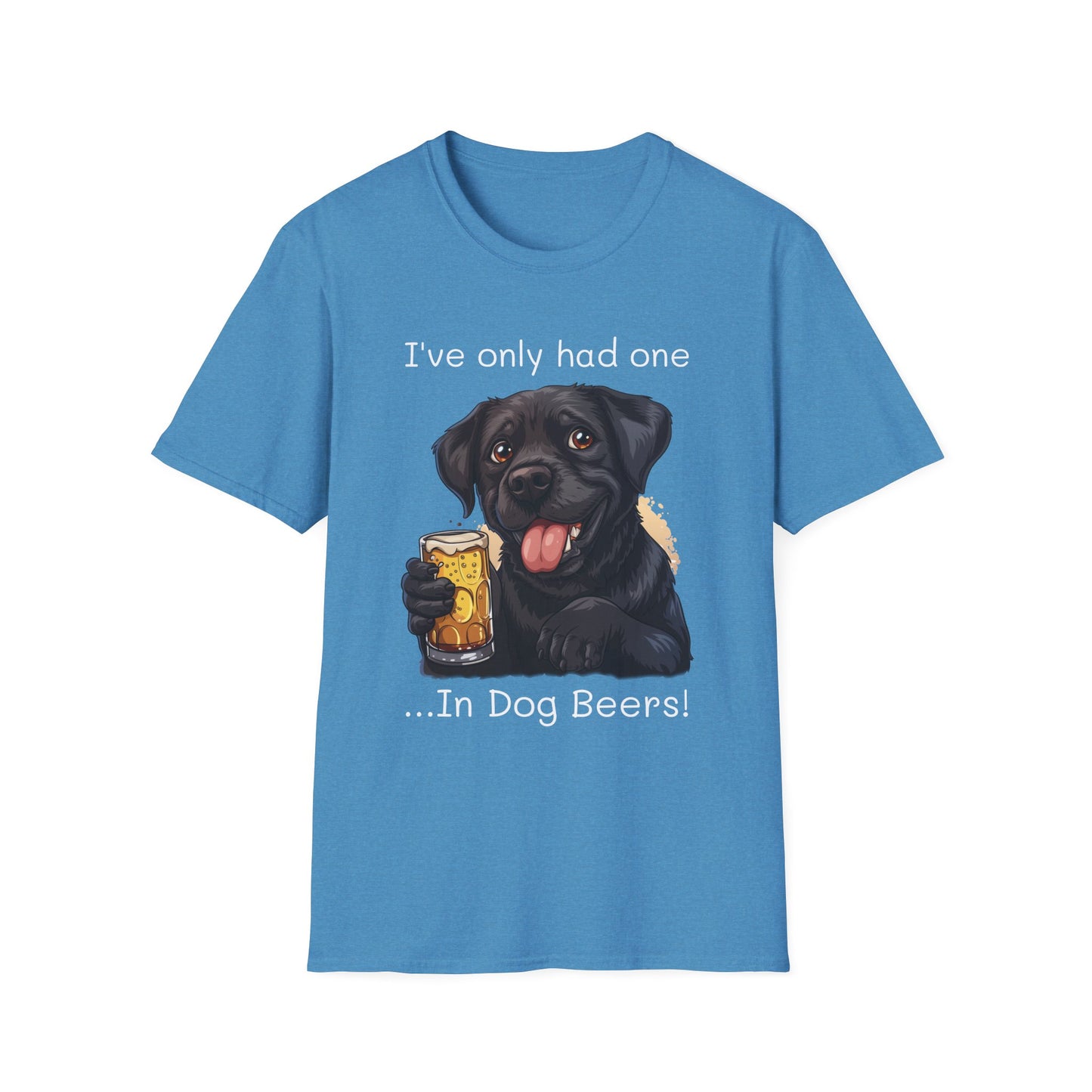 Funny Drinking shirt, Unisex Softstyle Shirt, Black Lab, One in Dog Beers