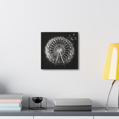 Dandelion, Canvas Art, Surrealism, Ferris Wheel, Canvas Wraps, Stretched, Cool Art, Abstract, Dandelion decoration, Ferris wheel decoration