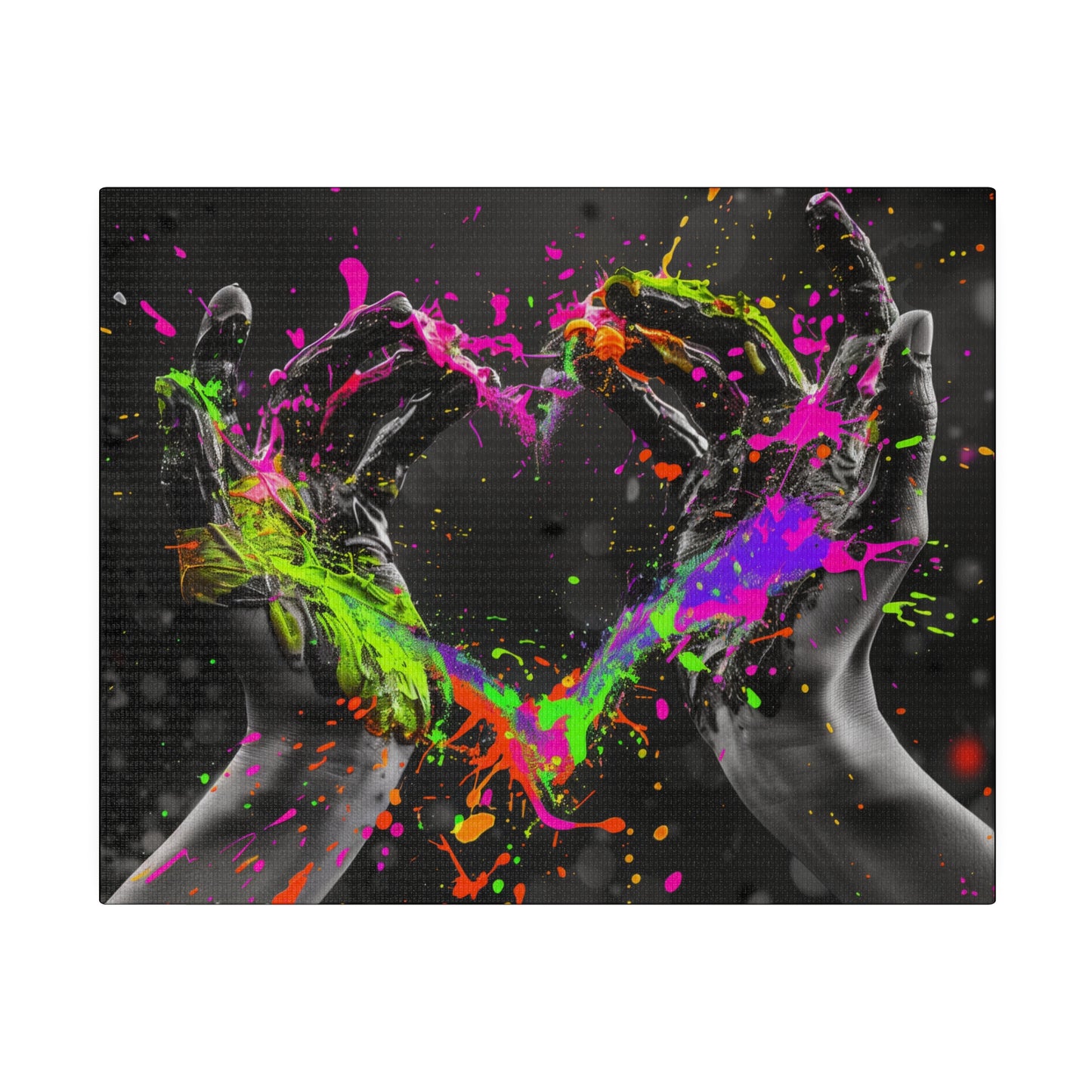 Heart in Hands Paint Splatter, Matte Canvas, Stretched, 0.75"