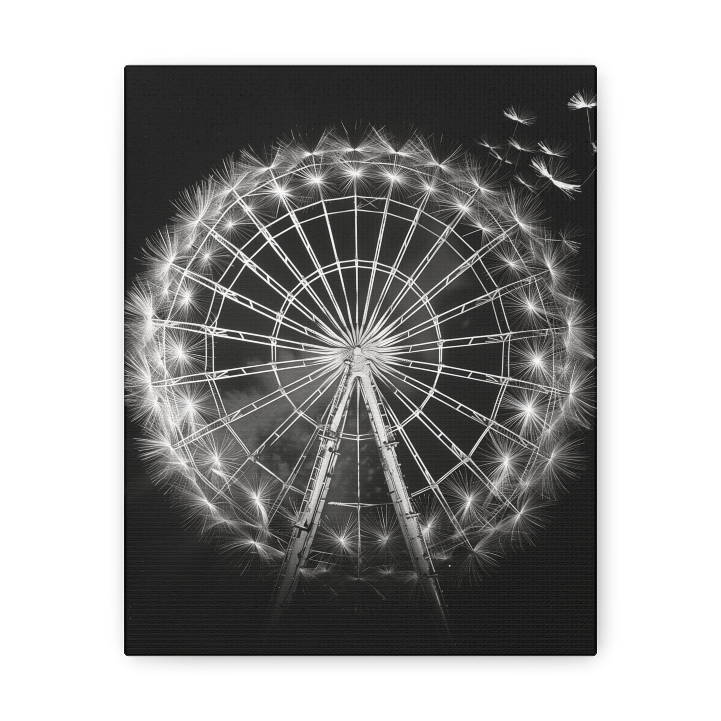 Dandelion, Canvas Art, Surrealism, Ferris Wheel, Canvas Wraps, Stretched, Cool Art, Abstract, Dandelion decoration, Ferris wheel decoration