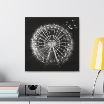 Dandelion, Canvas Art, Surrealism, Ferris Wheel, Canvas Wraps, Stretched, Cool Art, Abstract, Dandelion decoration, Ferris wheel decoration