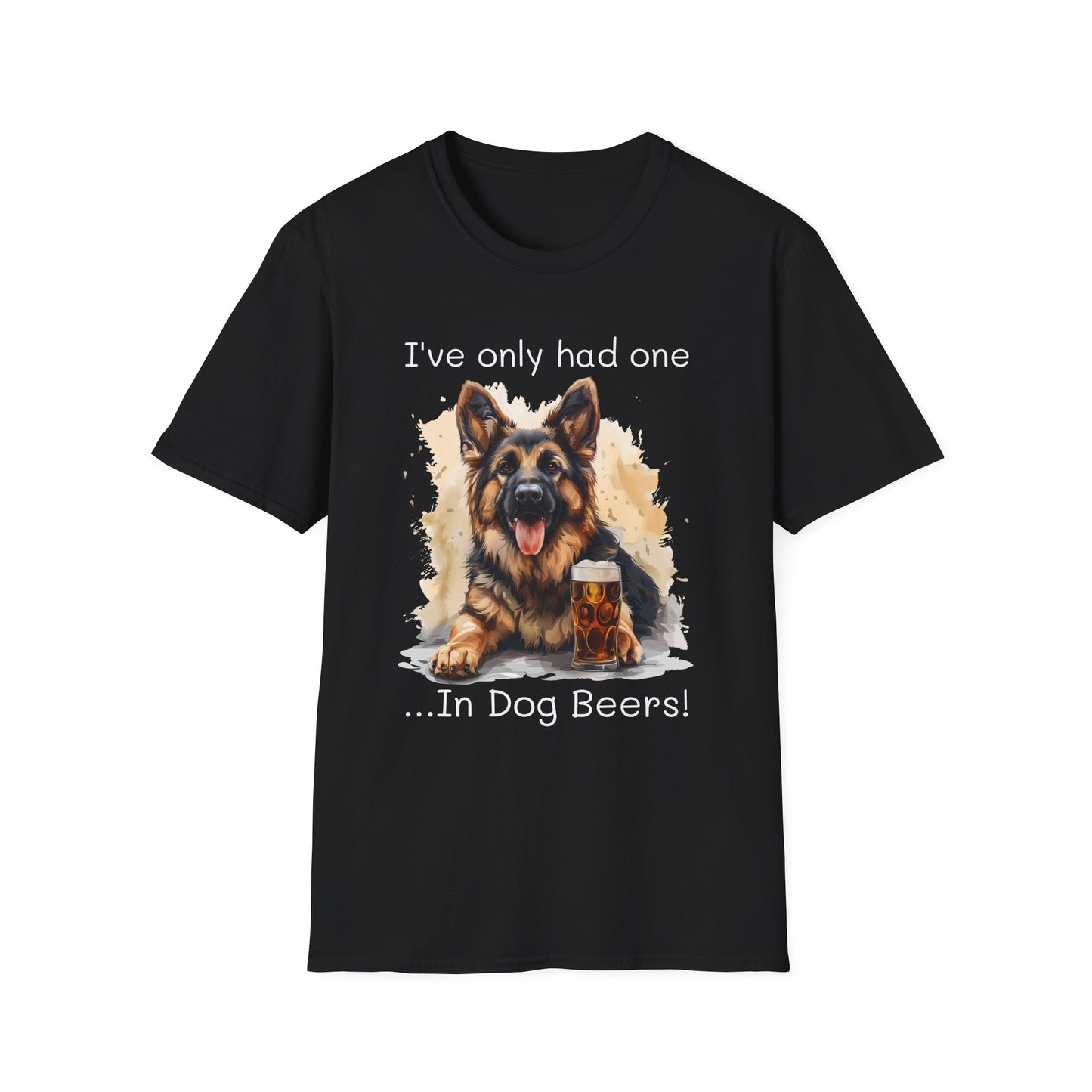 Funny Drinking shirt, Unisex Softstyle Shirt, German Shepard, One in Dog Beers