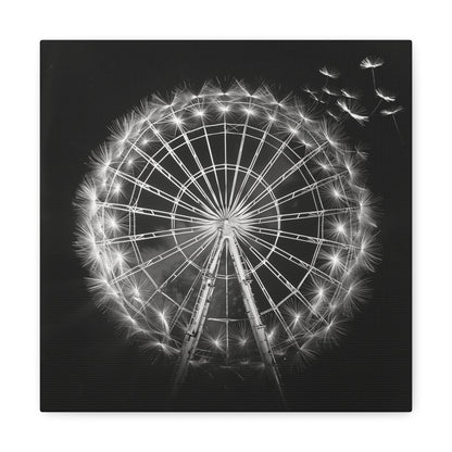 Dandelion, Canvas Art, Surrealism, Ferris Wheel, Canvas Wraps, Stretched, Cool Art, Abstract, Dandelion decoration, Ferris wheel decoration