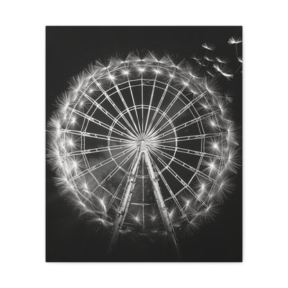 Dandelion, Canvas Art, Surrealism, Ferris Wheel, Canvas Wraps, Stretched, Cool Art, Abstract, Dandelion decoration, Ferris wheel decoration