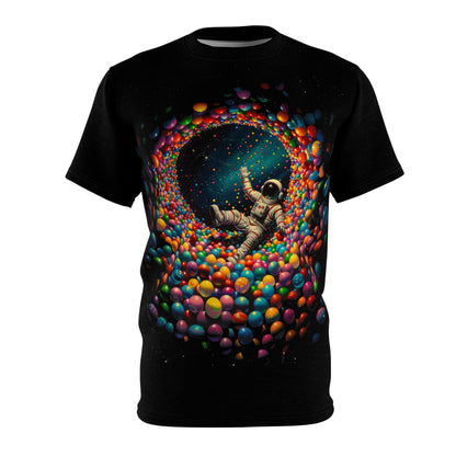 Spaceman Ballpit Tee  - Unisex Ultra Cotton Tee - AI Art Astronaut Design T-shirt, Space Tshirt, Edgy tee, Dark Tshirt, cool