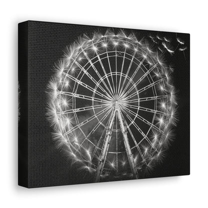 Dandelion, Canvas Art, Surrealism, Ferris Wheel, Canvas Wraps, Stretched, Cool Art, Abstract, Dandelion decoration, Ferris wheel decoration