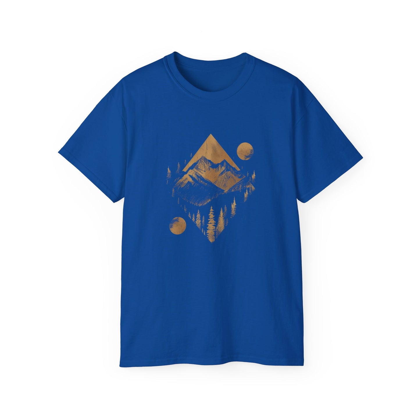 Men's Ultra Cotton Tee - AI Art Mountains Design T-shirt, Outdoors man Tshirt, Original Design, Edgy tee, Dark Tshirt, cool