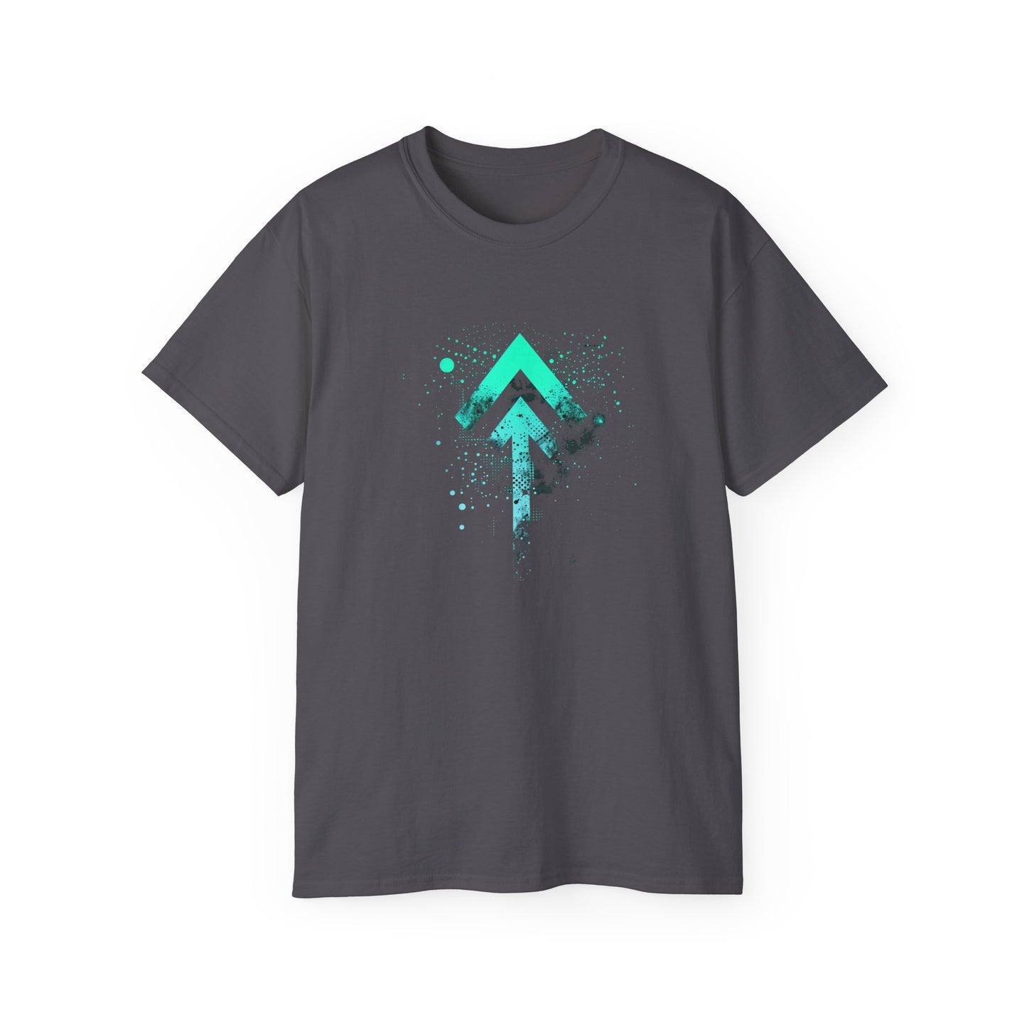 Ultra Cotton Tee - AI Art Arrow up Design T-shirt, Positivity Tshirt, Original Design, Edgy tee, Dark Tshirt, cool