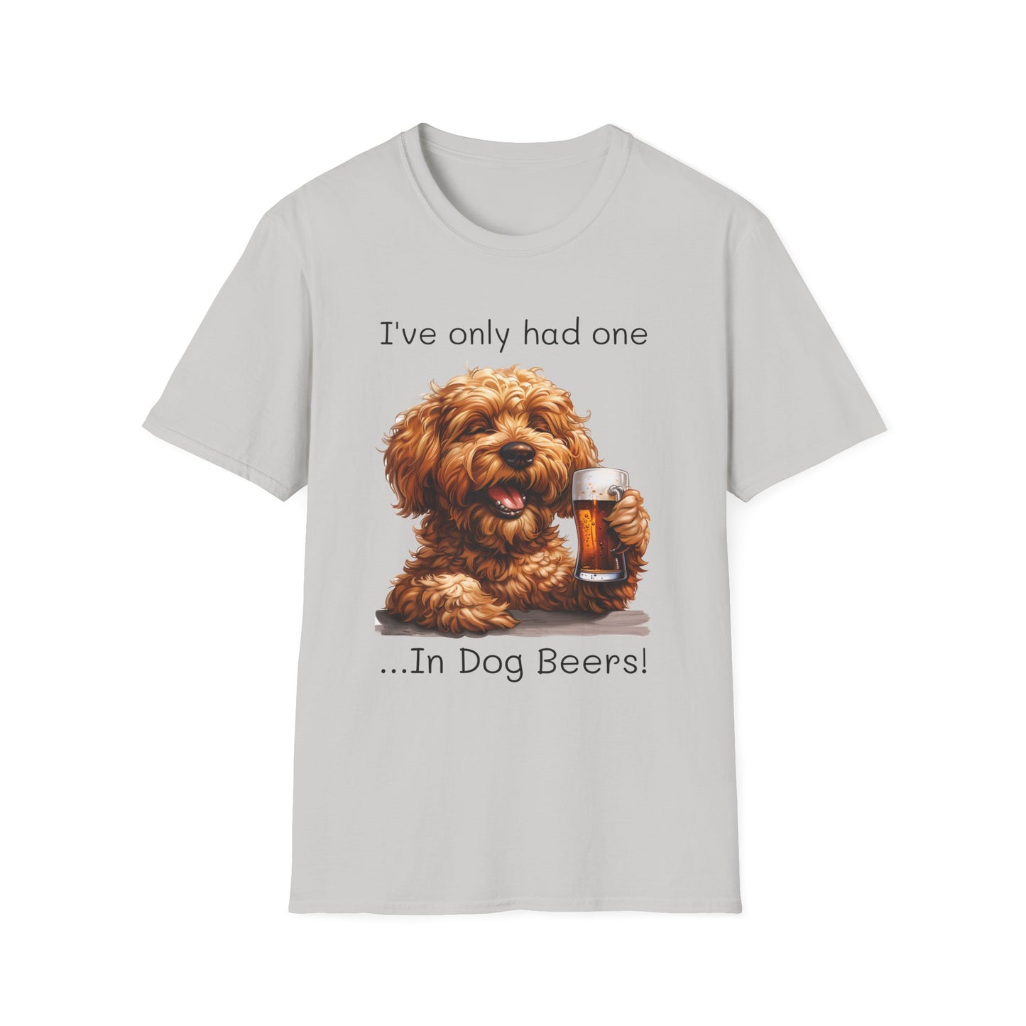 Funny Drinking shirt, Unisex Softstyle Shirt, Golden Doodle, One in Dog Beers