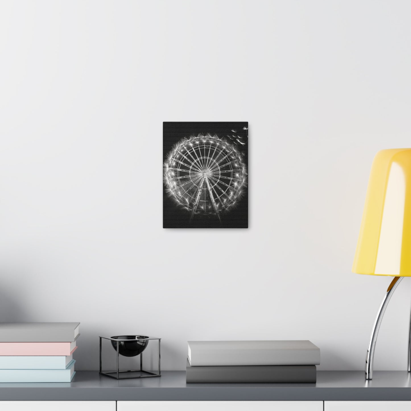 Dandelion, Canvas Art, Surrealism, Ferris Wheel, Canvas Wraps, Stretched, Cool Art, Abstract, Dandelion decoration, Ferris wheel decoration