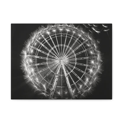 Dandelion, Canvas Art, Surrealism, Ferris Wheel, Canvas Wraps, Stretched, Cool Art, Abstract, Dandelion decoration, Ferris wheel decoration