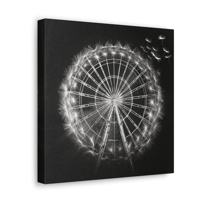 Dandelion, Canvas Art, Surrealism, Ferris Wheel, Canvas Wraps, Stretched, Cool Art, Abstract, Dandelion decoration, Ferris wheel decoration