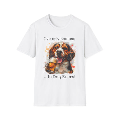 Funny Drinking shirt, Unisex Softstyle Shirt, Beagle, One in Dog Beers