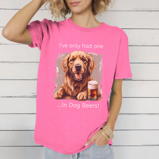 Funny Drinking shirt, Unisex Softstyle Shirt, Golden Retriever, One in Dog Beers